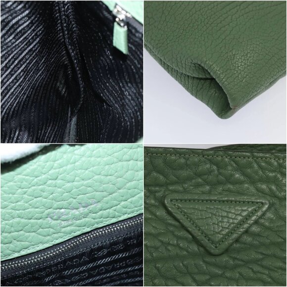 PRADA Shoulder Bag Leather Green Auth 88242SV - Picture 13 of 15